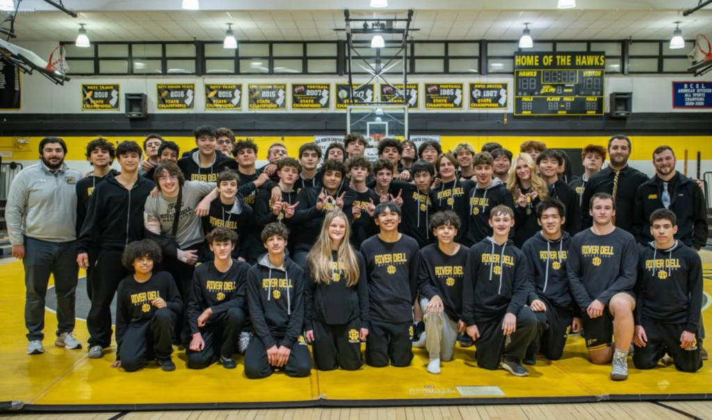 River Dell Wrestling team, the Big North Patriot Division Champions.